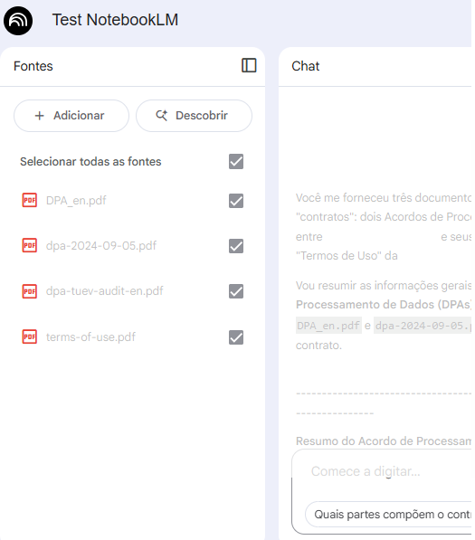 NotebookLM - single chat for documents,
