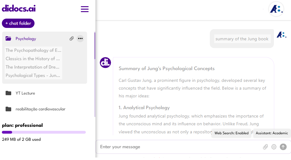 didocs.ai - multiple chat folders for multiple document formats with smart assistants