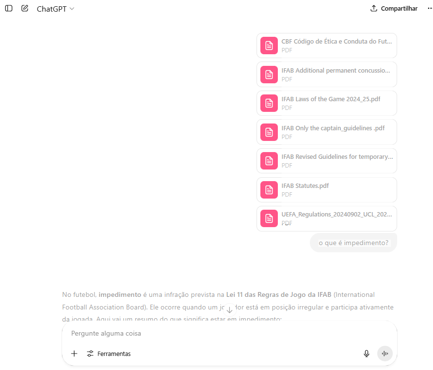 ChatGPT - documents inside the conversation